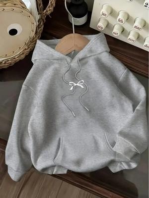 Luźna bluza damska z nadrukiem motyla Kieszeń kangurka Długie rękawy Codzienna Stylowa Bluza z kapturem Pulower ze sznurkiem