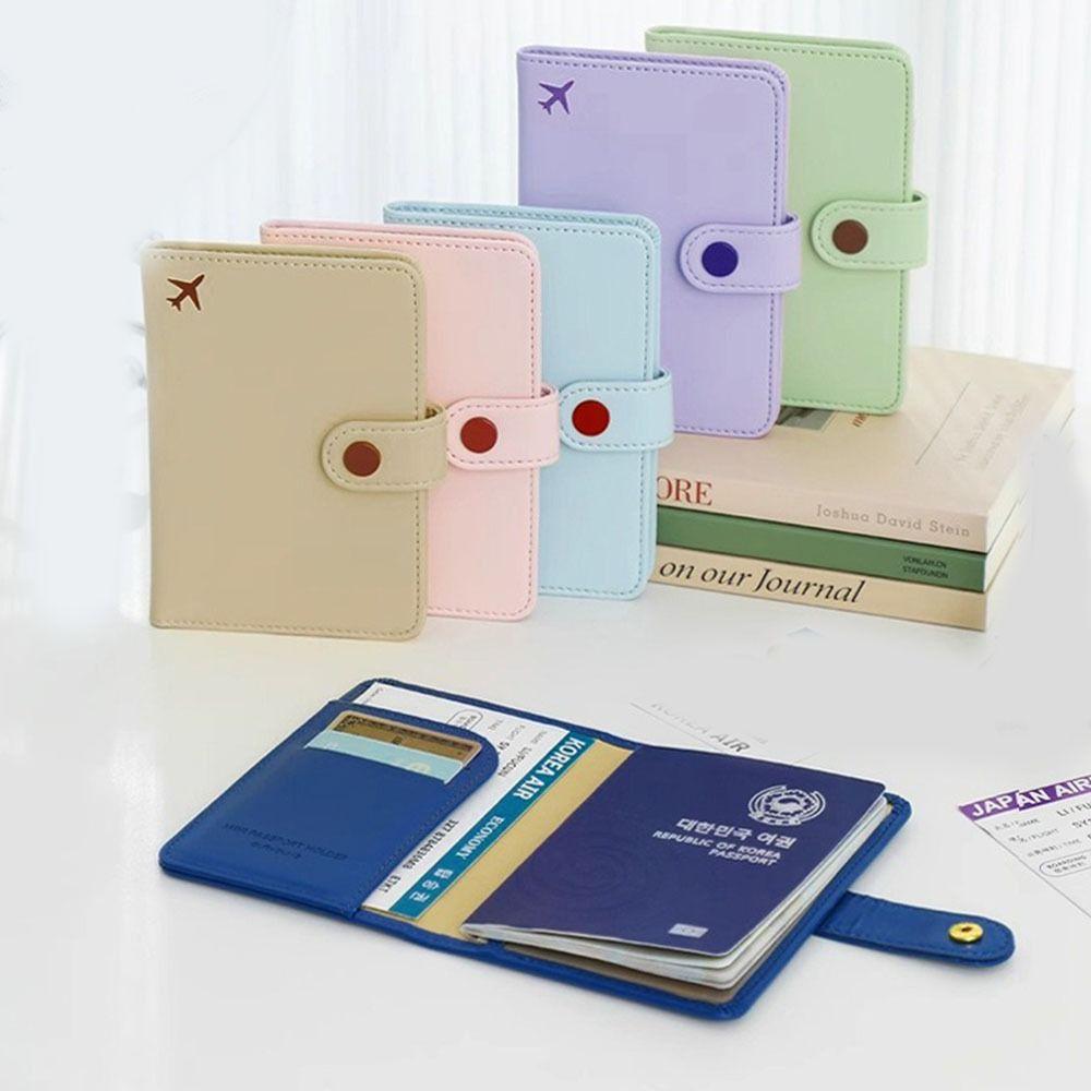 Wallet Passport Storage Bag Solid Color Passport Holder  Travel Accessories