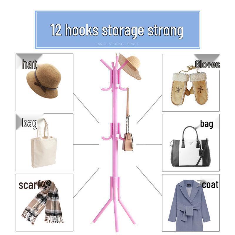 Sleek Wrought Iron Clothes Rack: Minimalist Floor-Standing Design for Easy Assembly