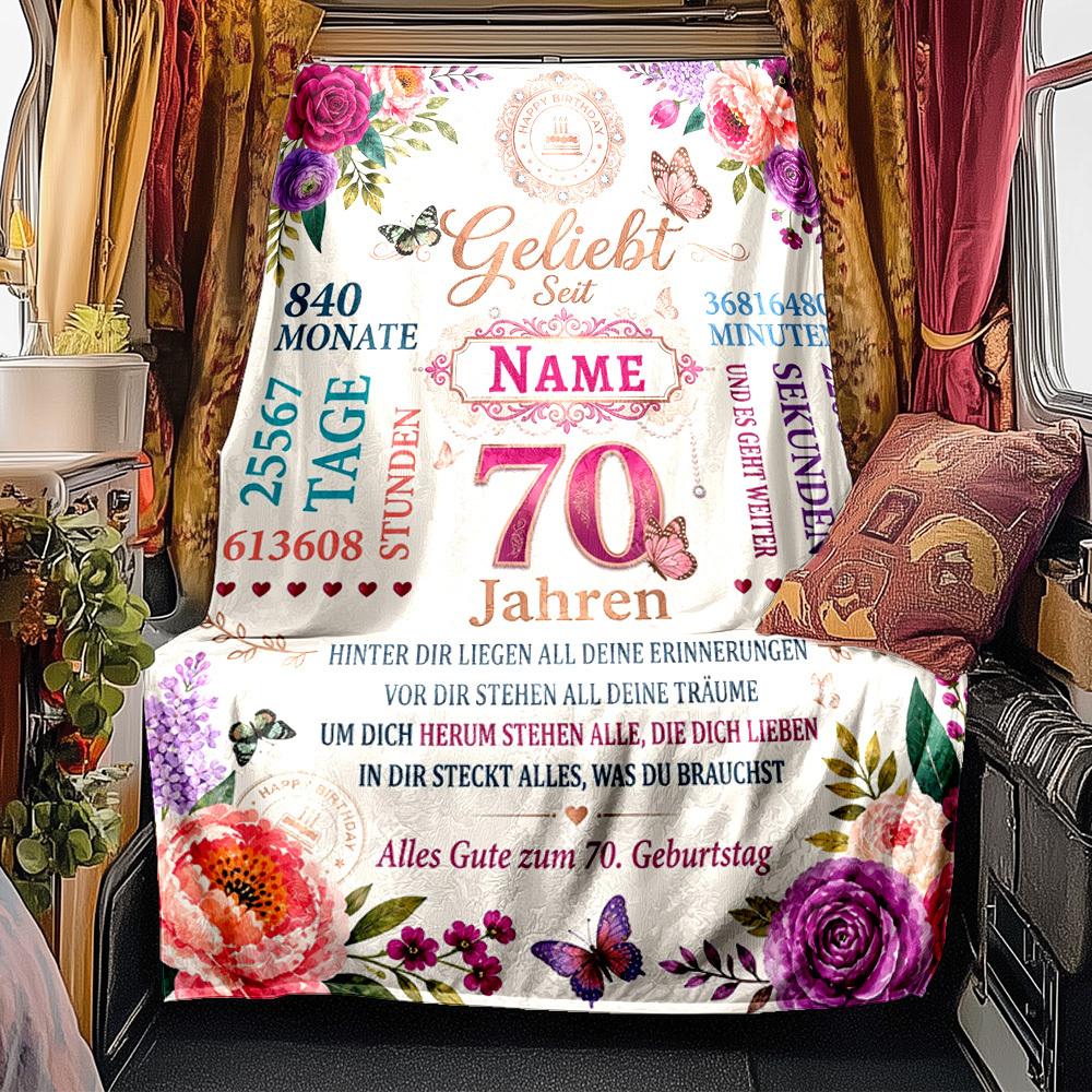 70Th Birthday Vintage 1956 Celebration Gift Blanket Soft Warm Cozy Versatile For Sofa Couch Office Bed Picnics Allseason Use Modern Unique Gift For