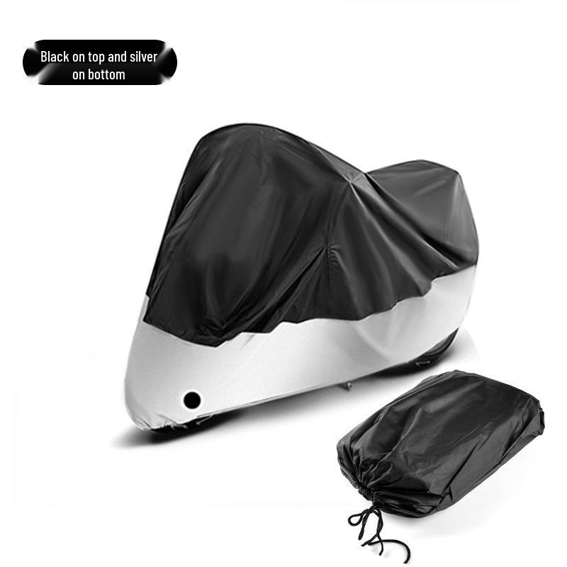 Silver-Coated 190T Motorcycle & Electric Vehicle Cover - Sun, Rain, & Dust Protection S 190*85*115CM