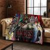 D Classics Game Hades Cartoon Flannel Blanket Cozy Soft Throw for Home Bedroom Bed Sofa Picnic Cover Gift for Kids
