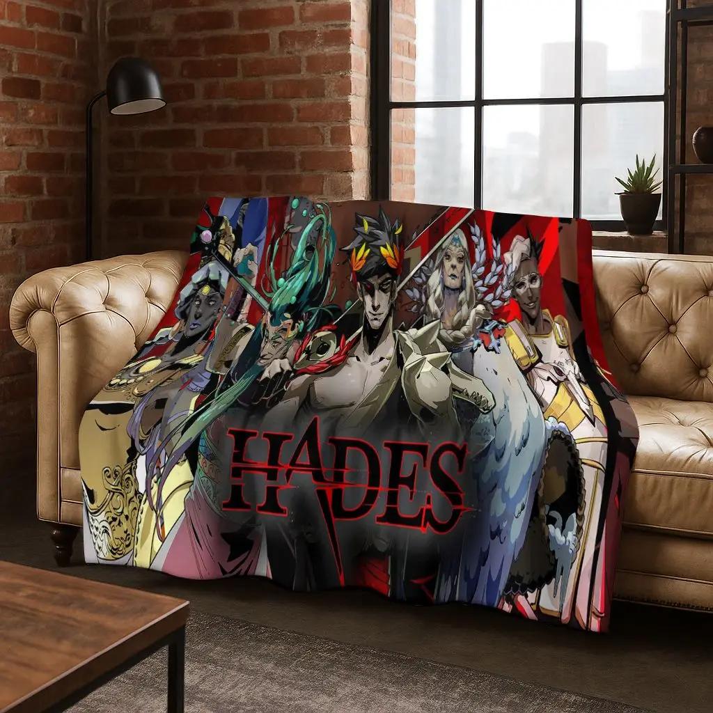 D Classics Game Hades Cartoon Flannel Blanket Cozy Soft Throw for Home Bedroom Bed Sofa Picnic Cover Gift for Kids
