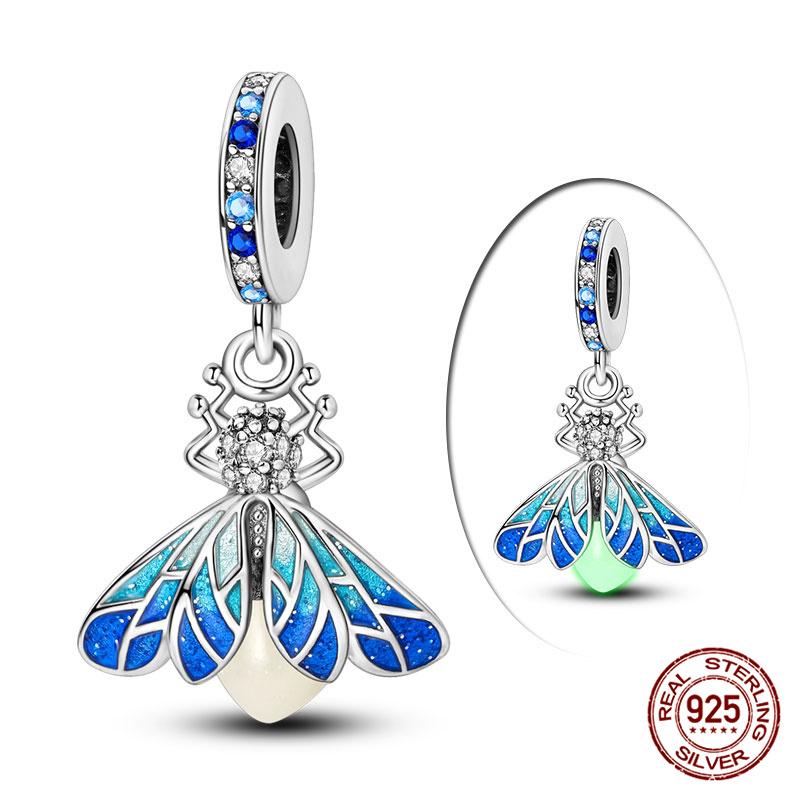 925 Silver Chameleon Beads Firefly Charms for DIY Jewelry Making Women Bracelet Gift 100% Original