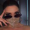 Bling Reticulated Rhinestone Night Club Party Adult Face Mask Vintage Trendy Crystal Mouth Mask Popular Dance Exotic Veil Masks