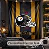 TapestryPittsburgh Steelers Custom Name Text Personalized Wall Hanging Tapestry Home Wall Decor