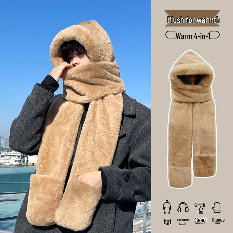 

Men s Winter Set: Hat, Scarf, Ear Muffs with Plush Lining