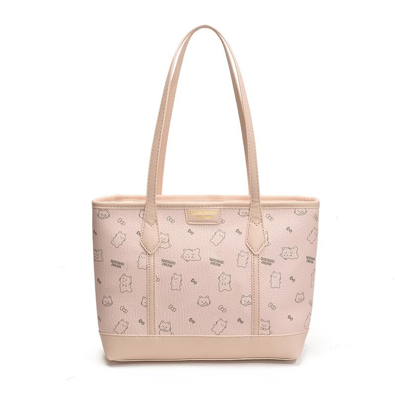 2025 New Printed Retro Tote Bag Trendy Large Capacity Daily Simple Women's Bag Shoulder Bag Portable Underarm Bag