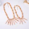 European and American Personality Trends, Niche Design, Vacation Style, Exaggerated Double-layered Wear, Geometric Resin Coral Necklace