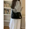 Soft PU Leather Women's Shoulder Bags College Girls Underarm Crossbody Bag Casual Solid Color Female Tote Handbags with Pendant