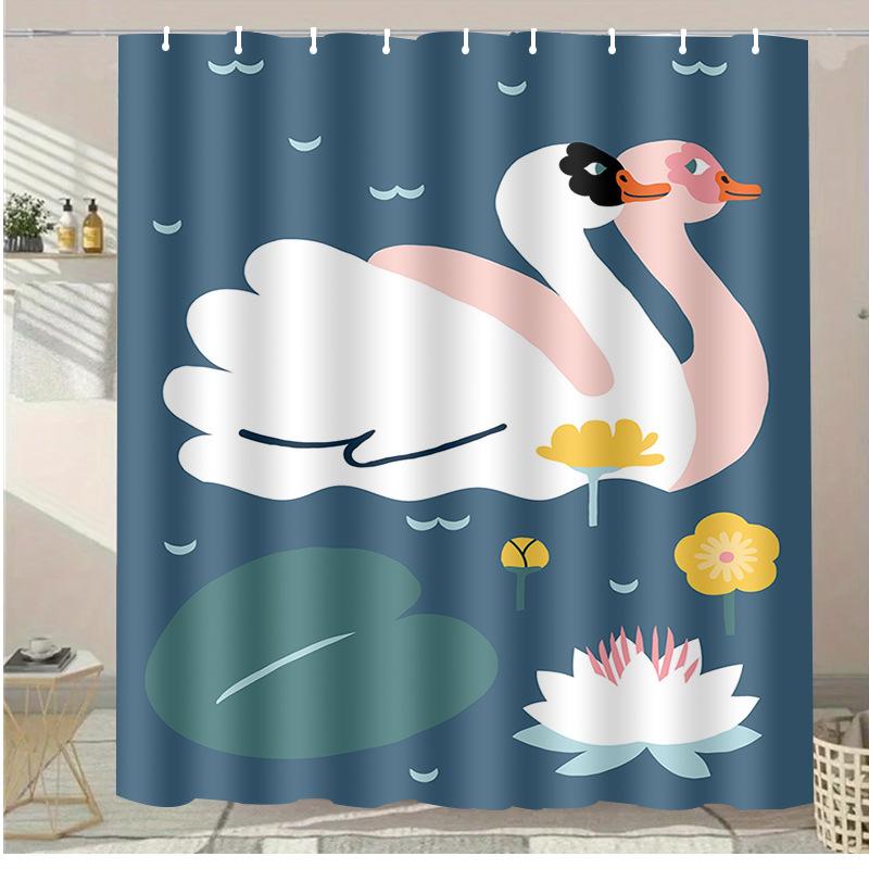 Dreamy Starry Sky Washable Dirt-Resistant Shower Curtain Shower Head Waterproof Polyester Bath Curtain For Home Decor