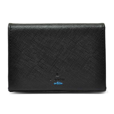 En Business Card Holder with Brand Shopper Gift Wrapping Large Capacity 345159 Our Limited Leather Black [LANVIN Bleu] Men's [01]