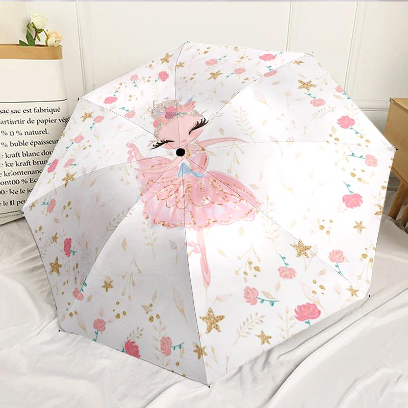 

Ballerina With Swans And Flowers 8-Frame for Travel, camping, Casual Lightweight Portable Umbrella, Essential for every family Holidays Birthday Gift