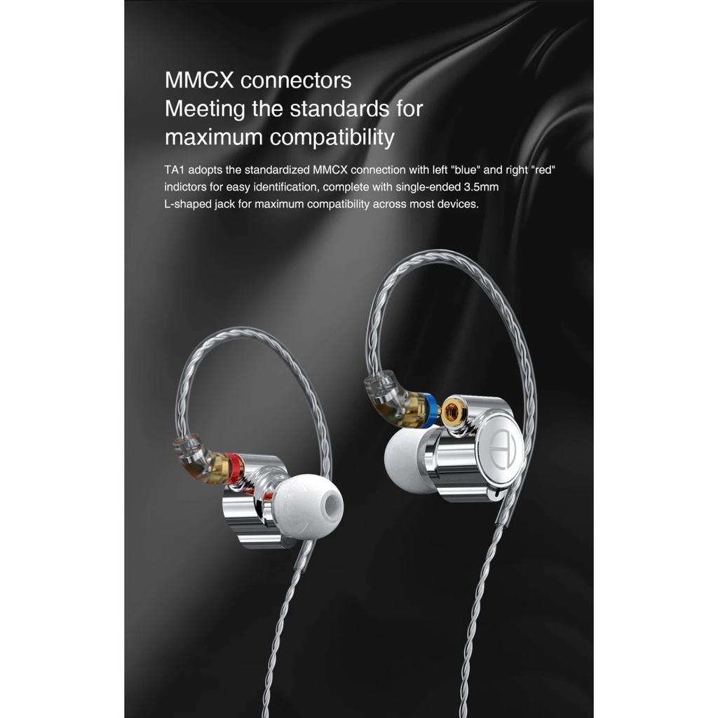 TRN TA1 Hi-FI 1BA+1DD Hybrid (Knowles 33518,8mm Dynamic) In-ear Earphone Drive HIFI Bass Metal Monitor Running Sport Headphone