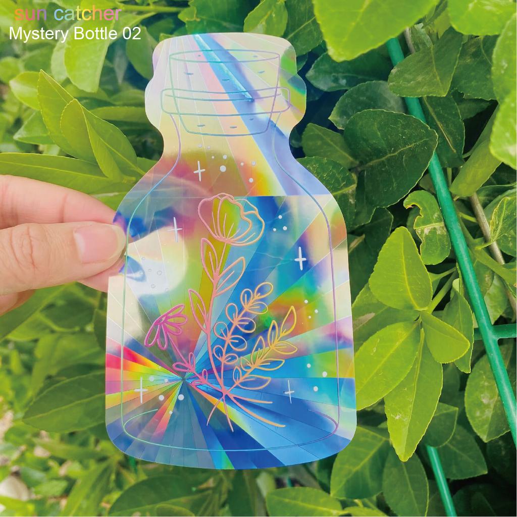Sunflower Suncatcher Window Big Sticker Star Moon Evil Eye Sunlight Catcher Butterfly Sun Catcher Cat Rainbow Film for Car Glass