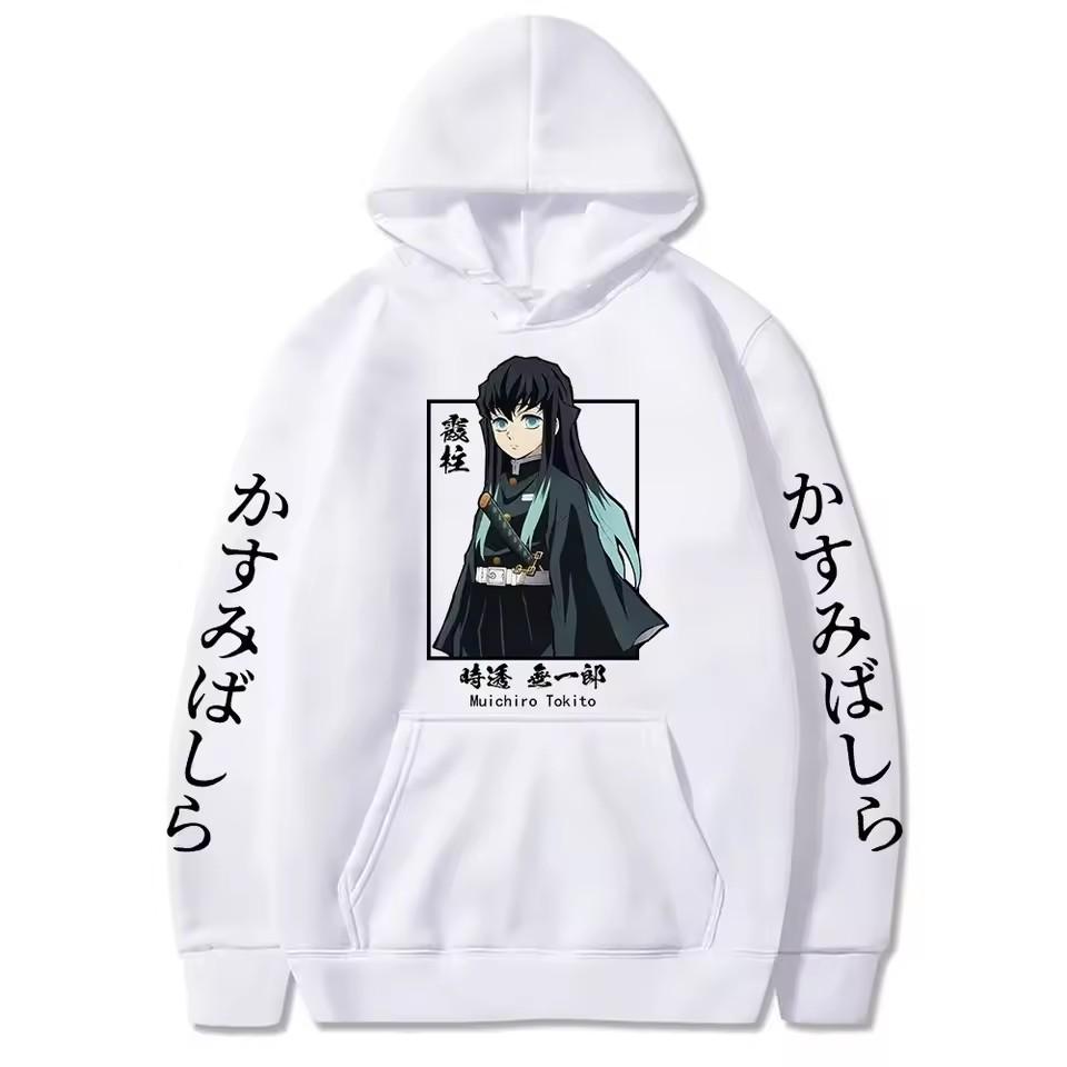 Autumn Winter Warm Anime Muichiro Tokito Print Women Hoodie Unisex Casual Kid Hooded Sweatshirts Tops Oversized Fashion Clothes