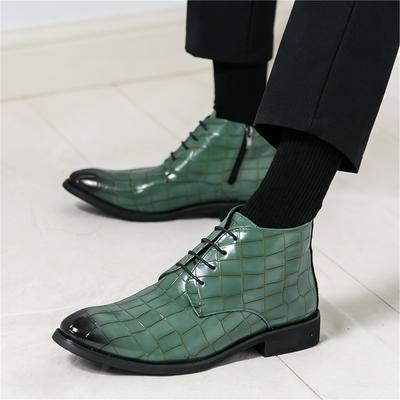 Winter Fashion Brand Designer Men's Pointed Lace Up Casual Chelsea Shoes Wedding Dress Motorcycle Footwear High Top Ankle Boots