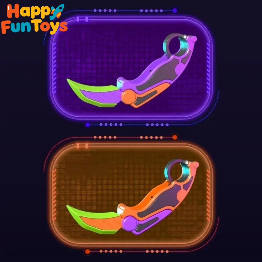 1/2Pcs Stress Relief Toys 3D Printed Gravity Butterflys Knife Sensory Fidget Toy Foldable Pocket Knife Carrot Design Gift