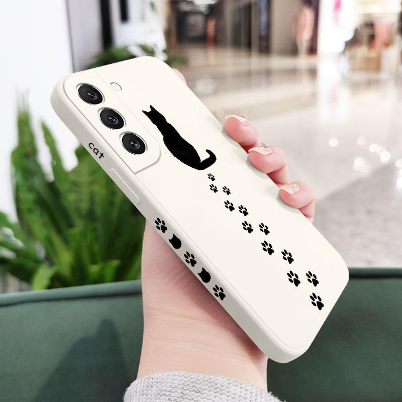 

Cat Footprints Phone Case For Samsung Galaxy A37 A57 Liquid Silicone Cover Samsung A37
