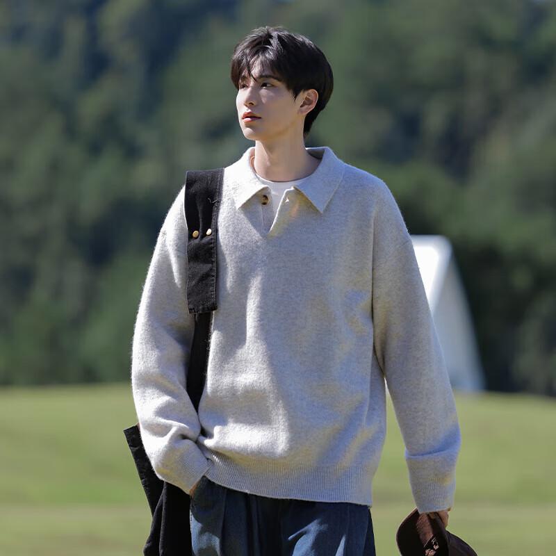 VUUG Men's Solid Color Knit Sweater