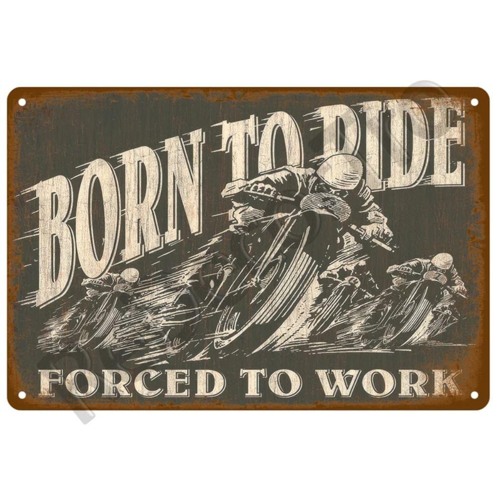 Metalowa Tabliczka Dekoracyjna na Ścianę do Garażu Motocyklowego 20x30cm