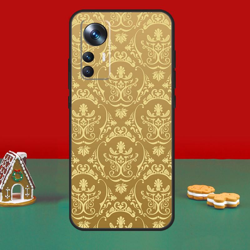 Gold Floral Pattern Case For POCO X6 Pro M6 X3 X5 F3 F5 M5s Xiaomi 13 14 Ultra 12 Lite 11T 12T 13T Pro Cover