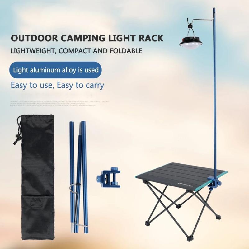 Outdoor Aluminum Alloy Lamp Holder Camping Portable Foldable Light Hanging Small Lamp Pole Camping Lamp Bracket