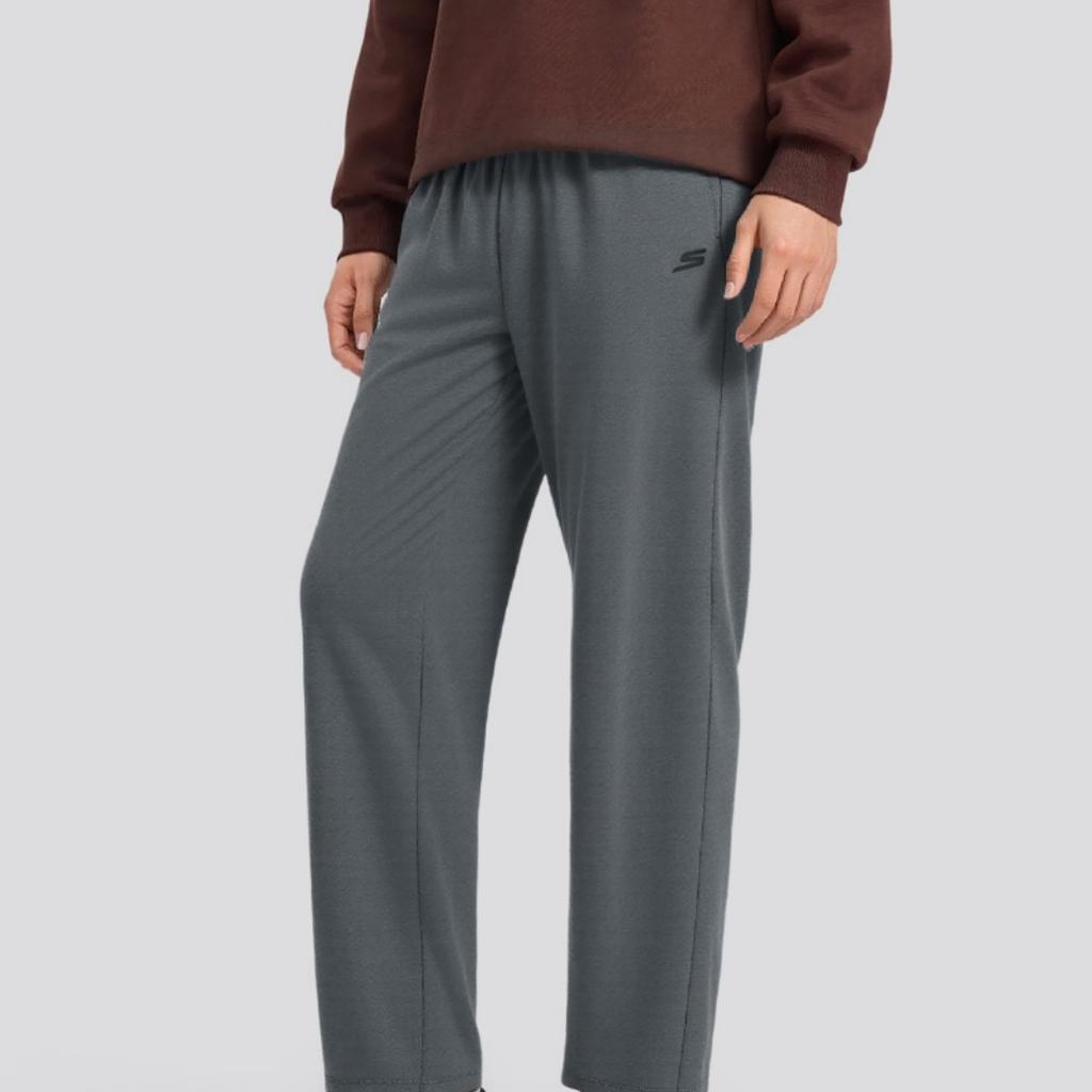 Skechers Basic Sports Series Mid-Rise Elastic Knit Casual Pants Men bottoms Smoky-Gray P425M132-013P