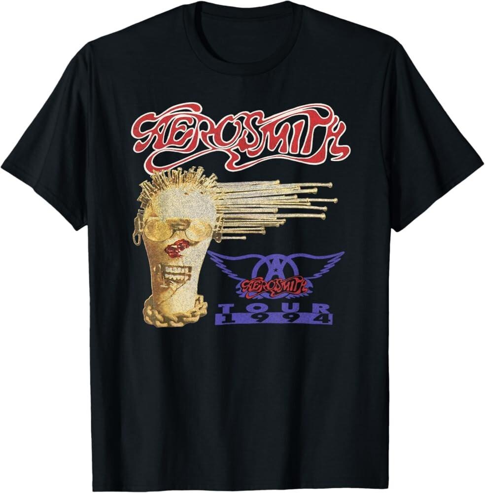 NEW Aerosmith Get A Grip 1994 Tour Black Cotton All size Unisex T-Shirt DM61 Unisex T-Shirt S