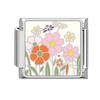 Summer Colorful Flowers Sweet Daisy Rose Tulip Italian Charm Links Fit 9mm Bracelet Stainless Steel Women DIY Making Gifts