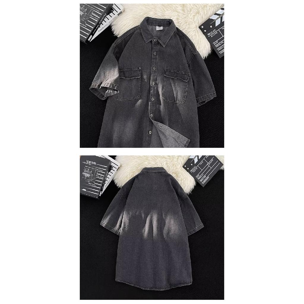 Half Sleeved Men'S Design Sense Niche Summer Trend Top Versatile Handsome Casual Shirt