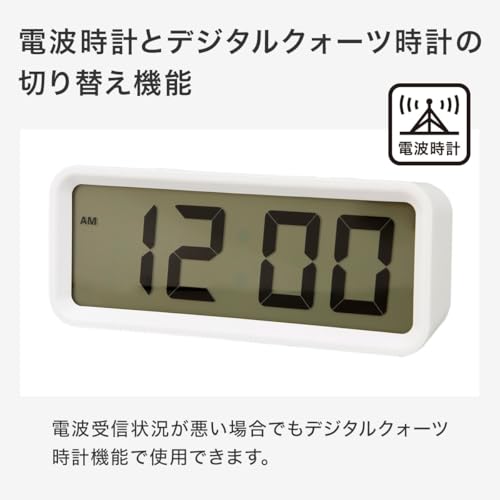 NITORI (NITORI) 8171601 Digital Clock, S 001YT, White, Suitable for Tabletop and Wall Use