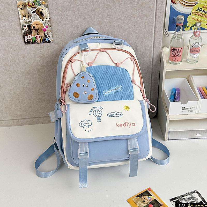 College Junior High School Students' Cute Ins Schoolbag Light Backpack Large Capacity Japanese Fresh Girl Backpack