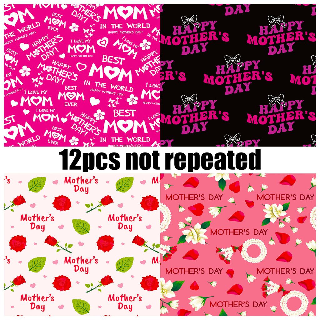 12 pieces of pink Mother’s Day material package DIY holiday congratulations children’s handbook DIY tailoring photo album material