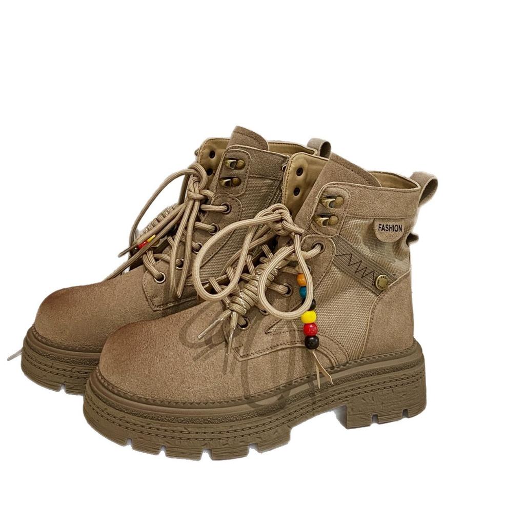Retro Martin Stiefel mit dicker Sohle und Absatz für Damen 2025 Herbst neue atmungsaktive Outdoor-Sport- und Freizeitstiefel vielseitige Stiefeletten