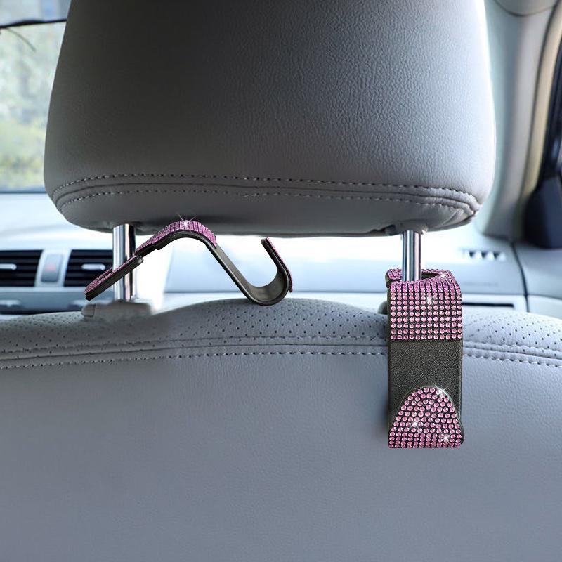 2PCs Car Seat Back Hooks Bling Universal Hanger Holder for Organizing Backseat in Any Vehicle
