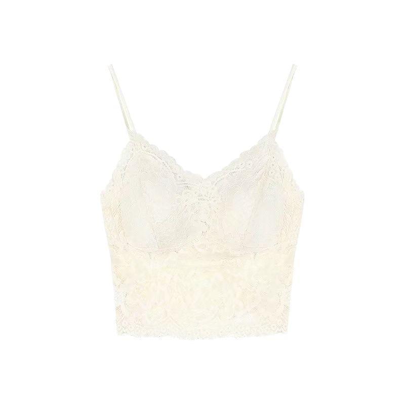 Pure lust sexy lace tube top women's clothing summer spice slim short with chest pad beautiful back suspender top