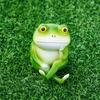 Cartoon Small Frog Statue Resin Crafts Animal Ornament Think Frog Figurine  Bonsai Decoration