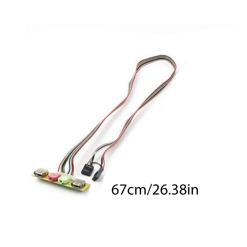 PC Computer Cable Connectors Case Front Panel USB 3.5mm Front USB2.0 Plug Guard Extend Microphones Earphone Cable