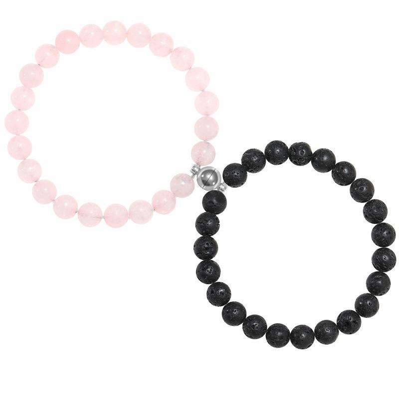 JYL TS Bracelet Couple s Magnetic  Beaded Attracts True Love & Eternal Bond Style-2