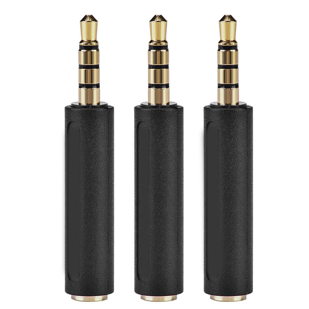 3.5mm OMTP to CTIA Conversion Earphone Adapter for Earphone Black (3PCS)