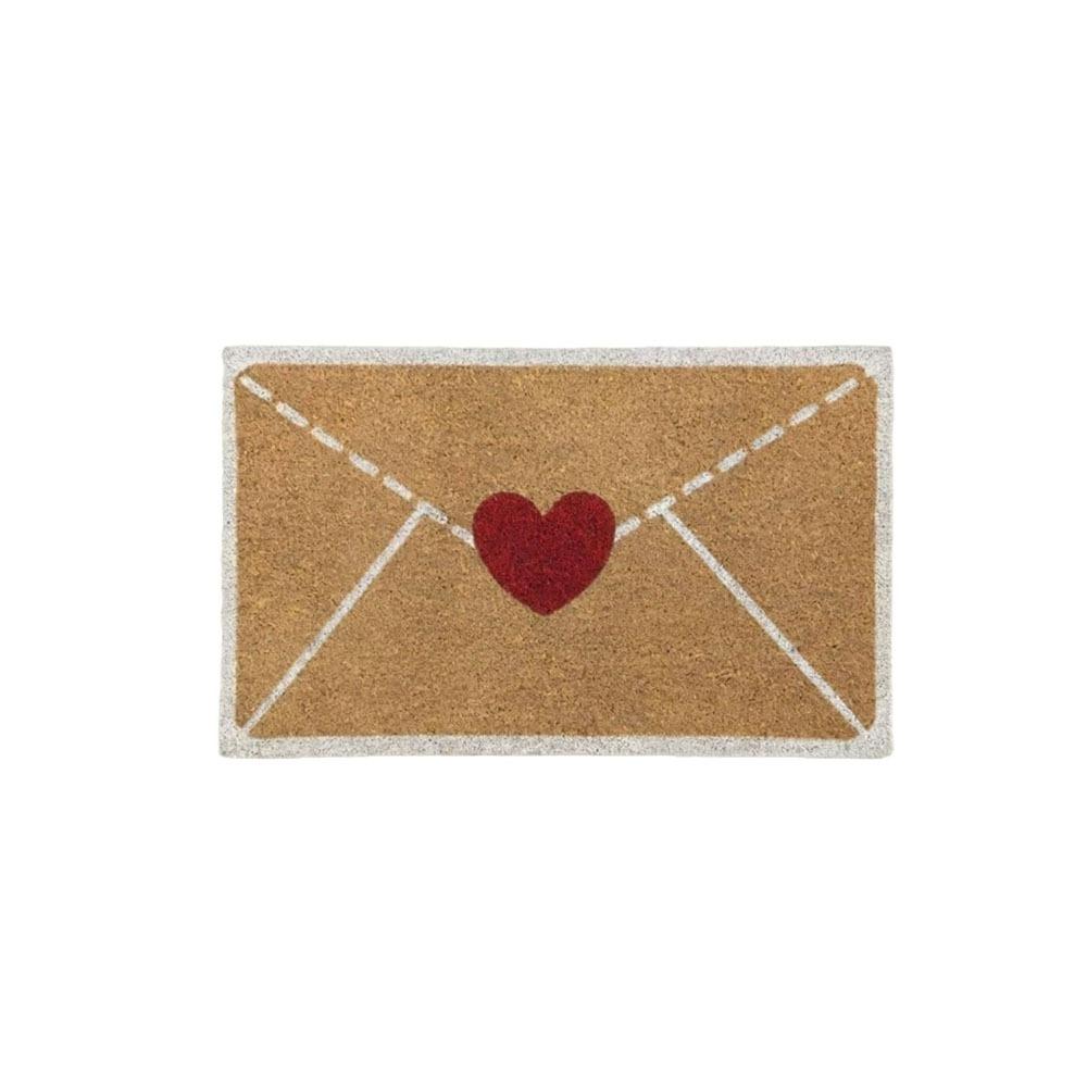 New Non-Slip Valentine Rug Envelope Pattern Heart Design Welcome Floor Mat Wear-Resistant Valentine Outdoor Rug