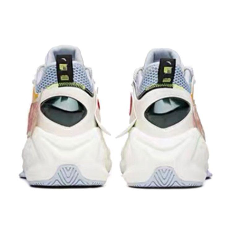 Anta Dominator Shock Absorbing Non-Slip Durable Mid-Top Sports Casual Shoes Women Sneakers White Blue Yellow 122038085S-3