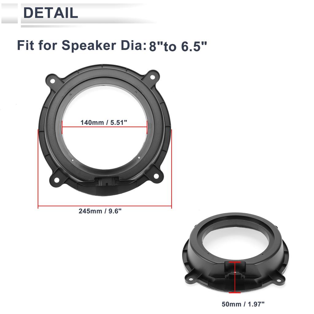 RATCHROLL Speaker Spacer Rings for Mazda Tweeter Speaker Spacer Waterproof Speaker Subwoofer Mount Spacer Bracket ABS (2 Sets) - Adapter, Ring,