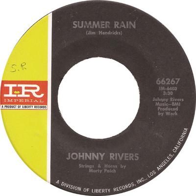 7-Zoll-Schallplatte JOHNNY RIVERS - Summer Rain / Memory Of The Coming 66267 Imperial 1967 US Rock Gebraucht