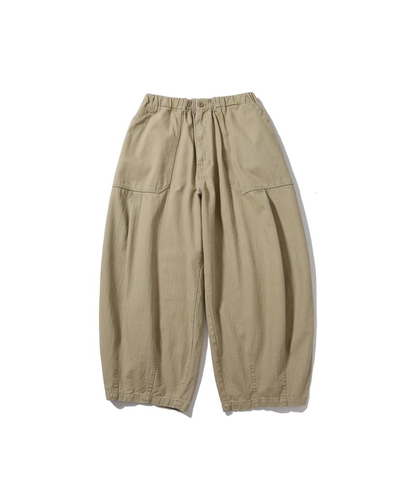ANGLAN Herringbone Fatigue Balloon Pants - Beige