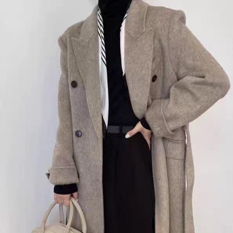 New Double-sided Wool Coat Mid-length Hamburger Loose Casual Woolen Coat