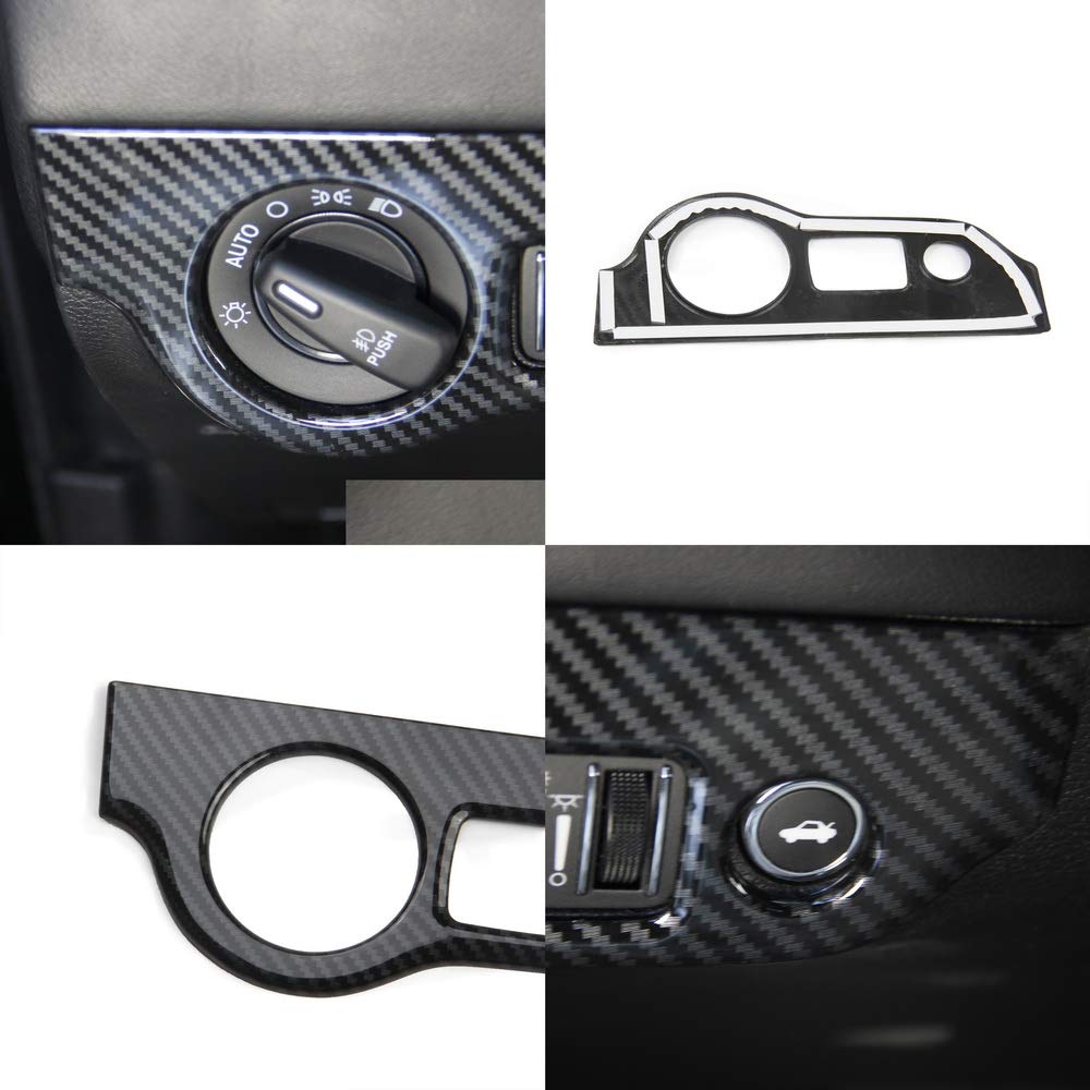 Carbon Fiber Headlight Switch Button Panel Sticker Trim for Dodge Charger 2011+/ Chrysler 300 2015-2021