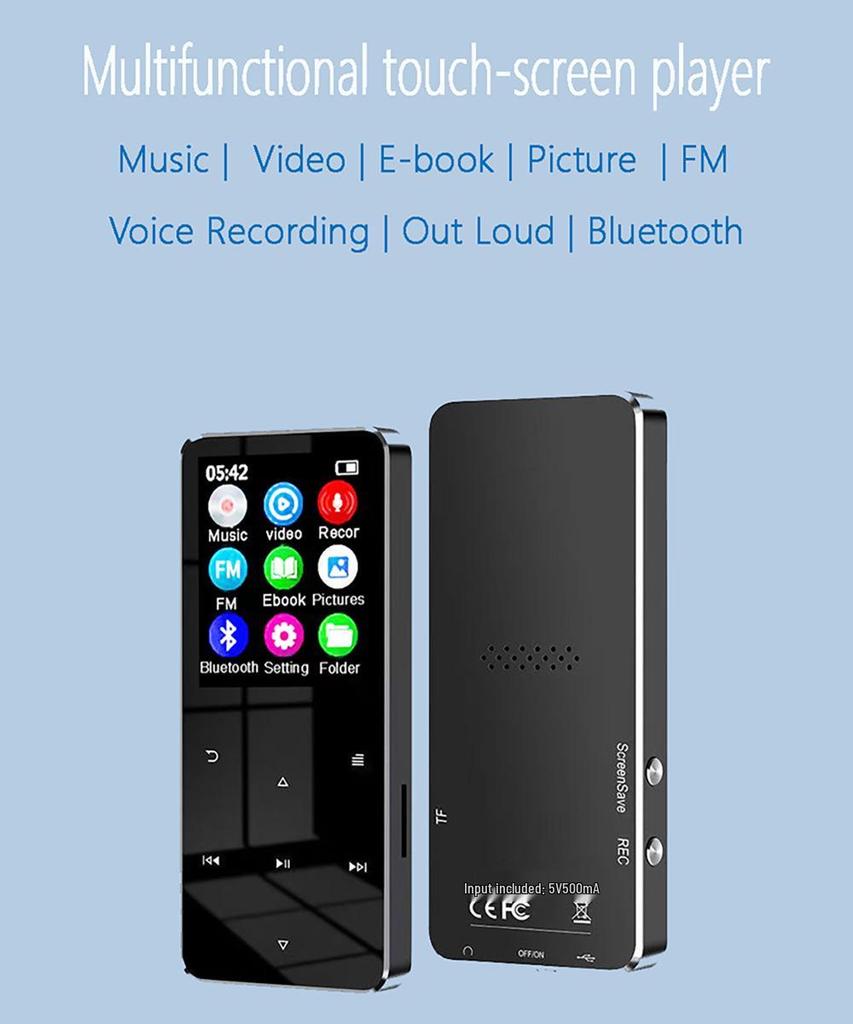 1.8" MP4 Bluetooth Music Player with FM, Recorder, Speaker, and Card Slot