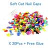 Rouge-L -Soft Silicone Nail Protector for Cat, 20 Pieces, Blue, Cat Paw, Claw, Nail Protection, Cover with